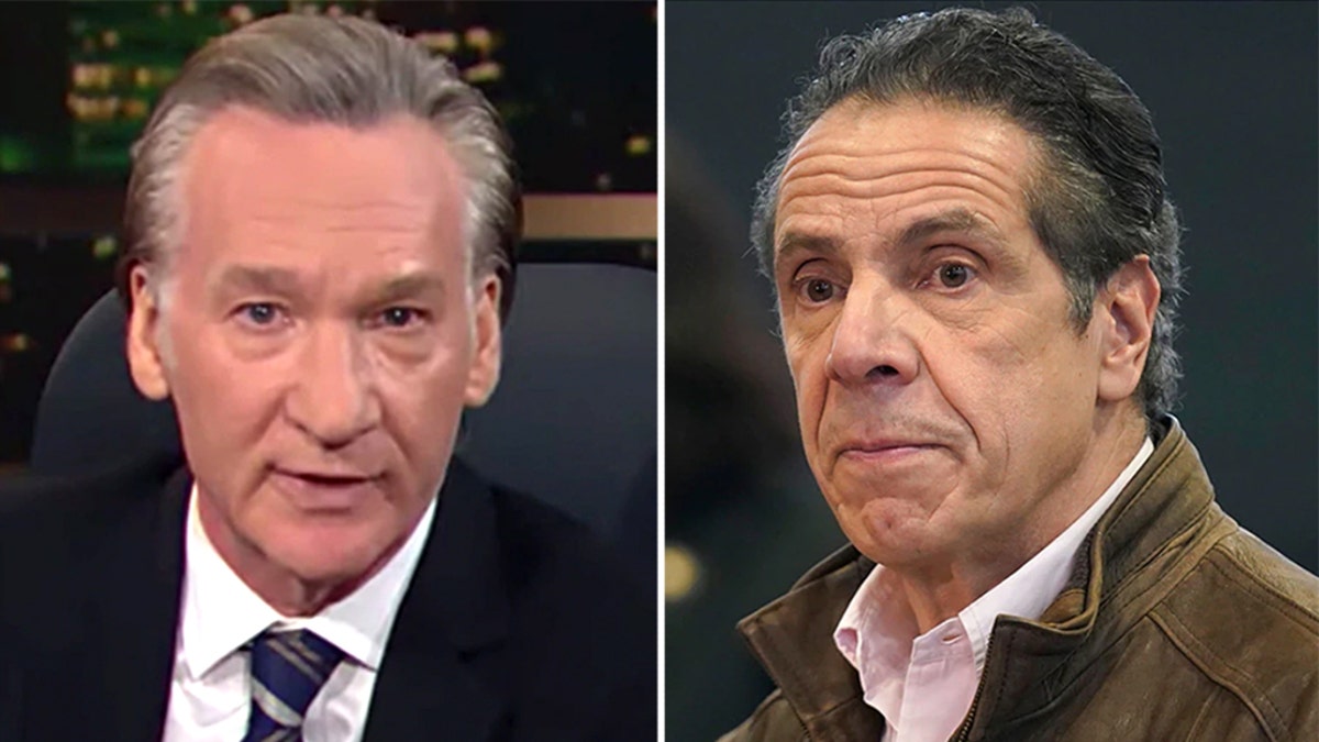 Bill Maher, left, tore into Andrew Cuomo on Friday night's "Real Time." (HBO/Associated Press)
