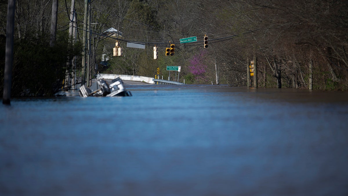 Flooding from the Harpeth River on Sunday in Nashville. (Reuters)