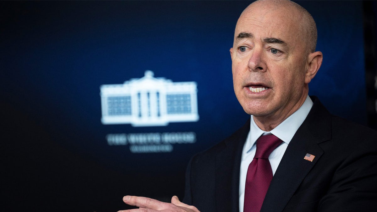 Secretary of Homeland Security Alejandro Mayorkas speaks during the daily press briefing at the White House in Washington, D.C., on March 1, 2021. (Photo by JIM WATSON/AFP via Getty Images)