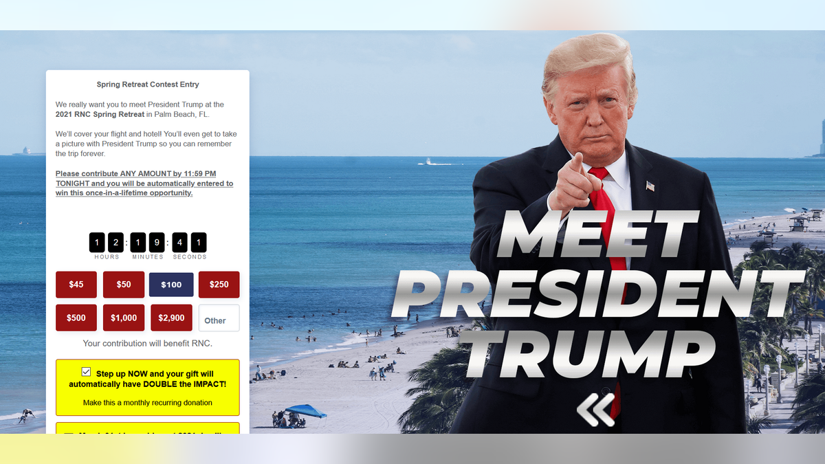 The Republican National Committee is holding one of its sessions at its upcoming spring donor conference at former President Trump's Mar-a-Lago club in south Florida when Trump addresses the confab.