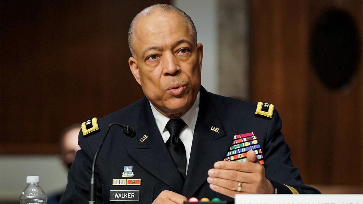 FILE PHOTO: Commanding General District of Columbia National Guard Major General William J. Walker answers questions during the Senate Homeland Security and Governmental Affairs/Rules and Administration hearing to examine the January 6, 2021 attack on the U.S. Capitol on Capitol Hill in Washington, U.S. March 3, 2021. Greg Nash/Pool via REUTERS/File Photo