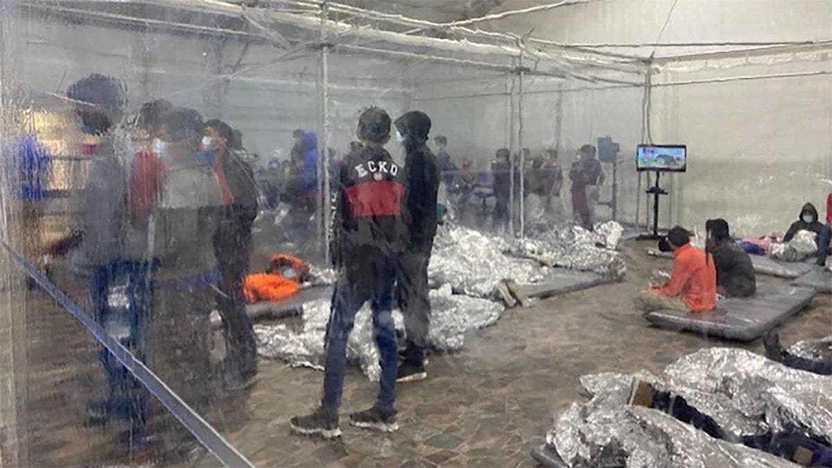 A photo of a CBP overflow facility for migrants in Donna, Texas. (Office of Rep. Henry Cuellar, D-Texas)