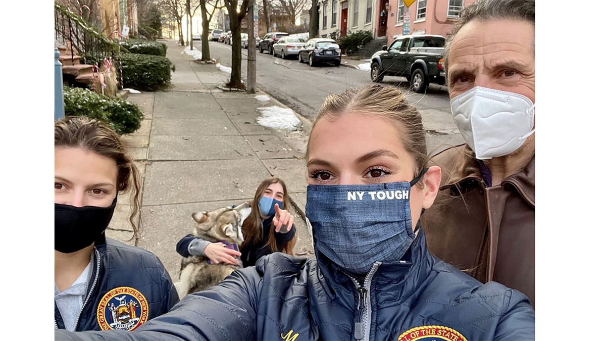 Mariah Cuomo’s Instagram reads, "New Year same #nytough fam" from left to right, Cara, Michaela, Mariah and Gov. Andrew Cuomo.