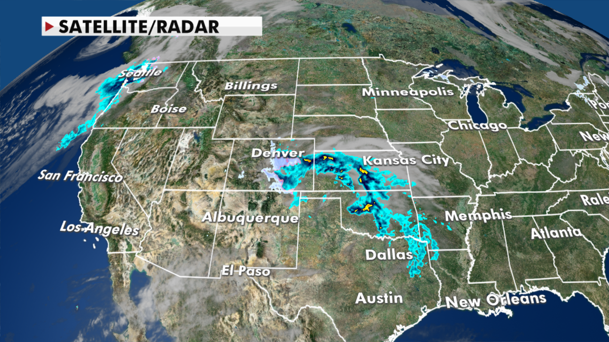 Current radar conditions in the central and western U.S. (Fox News)