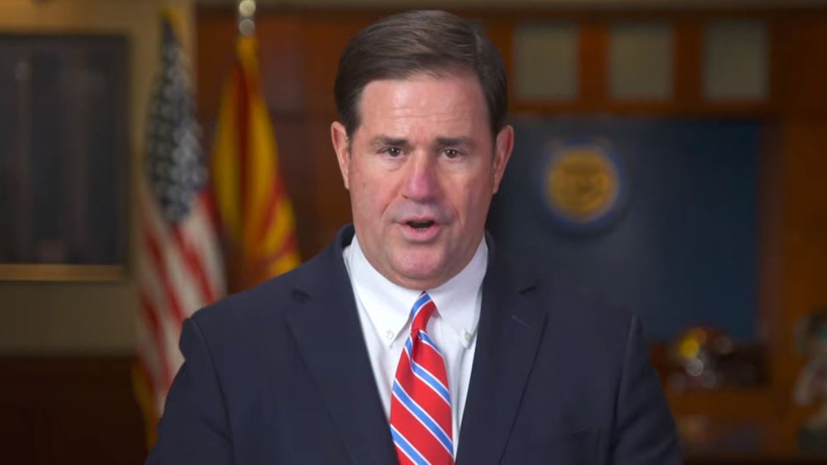 Gov. Doug Ducey giving Arizona's State of the State address in January 2021. 