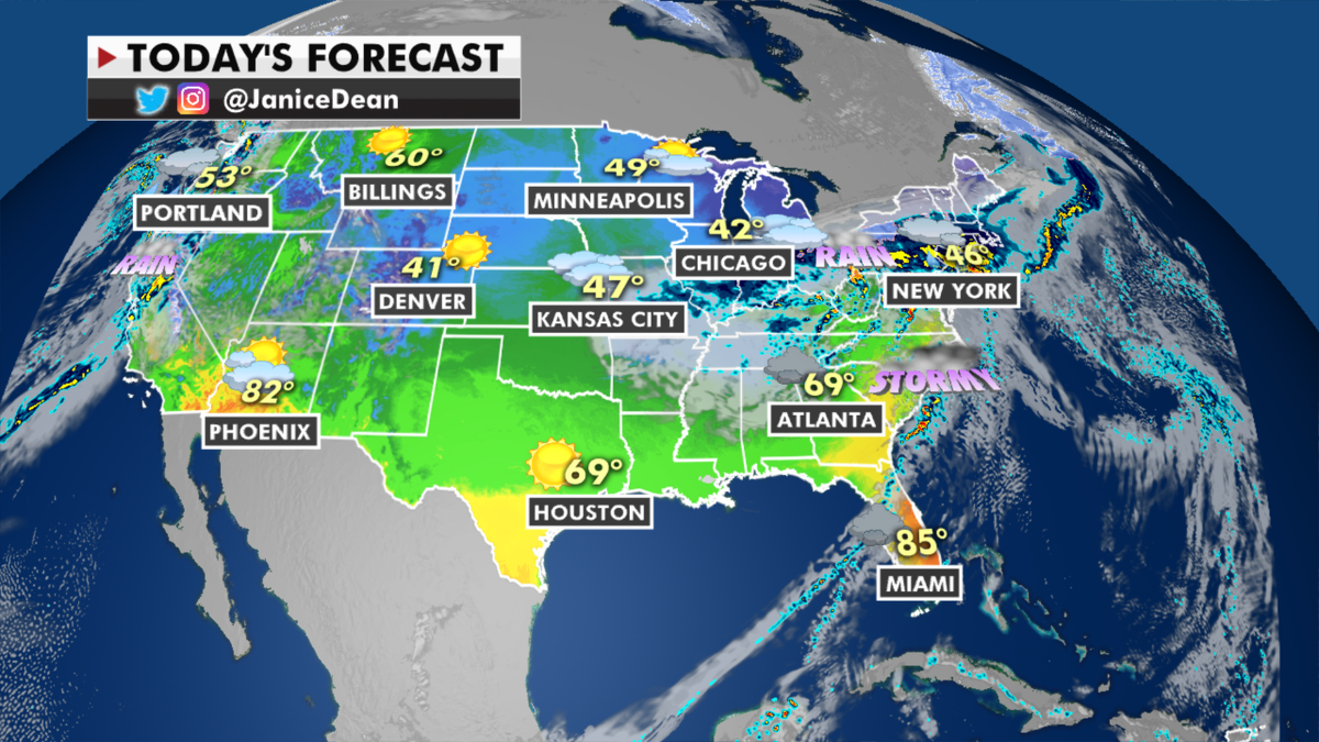 The national weather forecast for Thursday, March 18. (Fox News)
