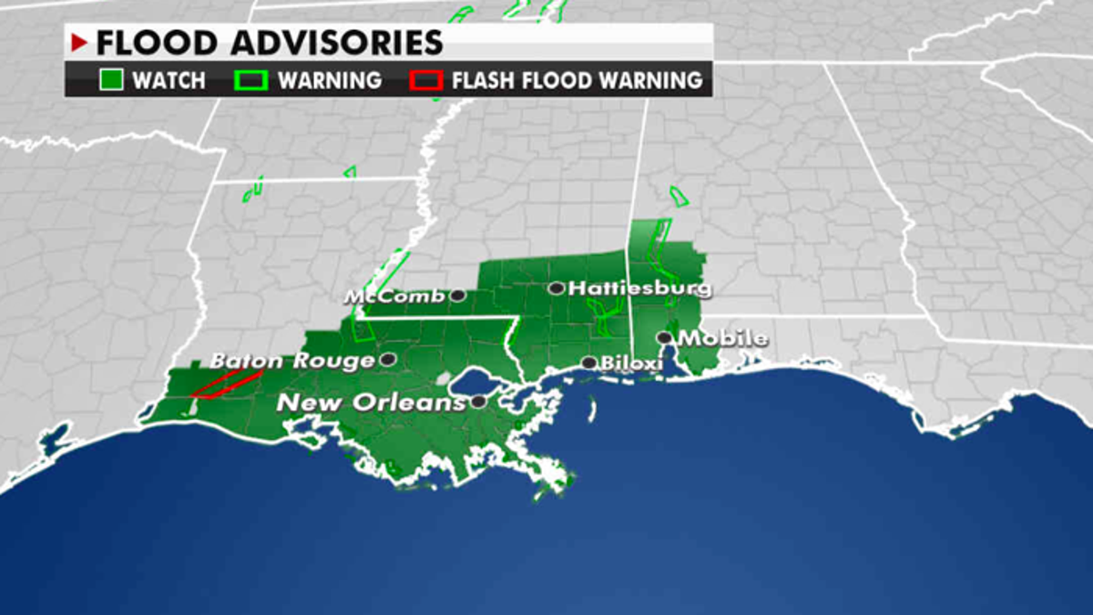 Current flood advisories in effect. (Fox News)