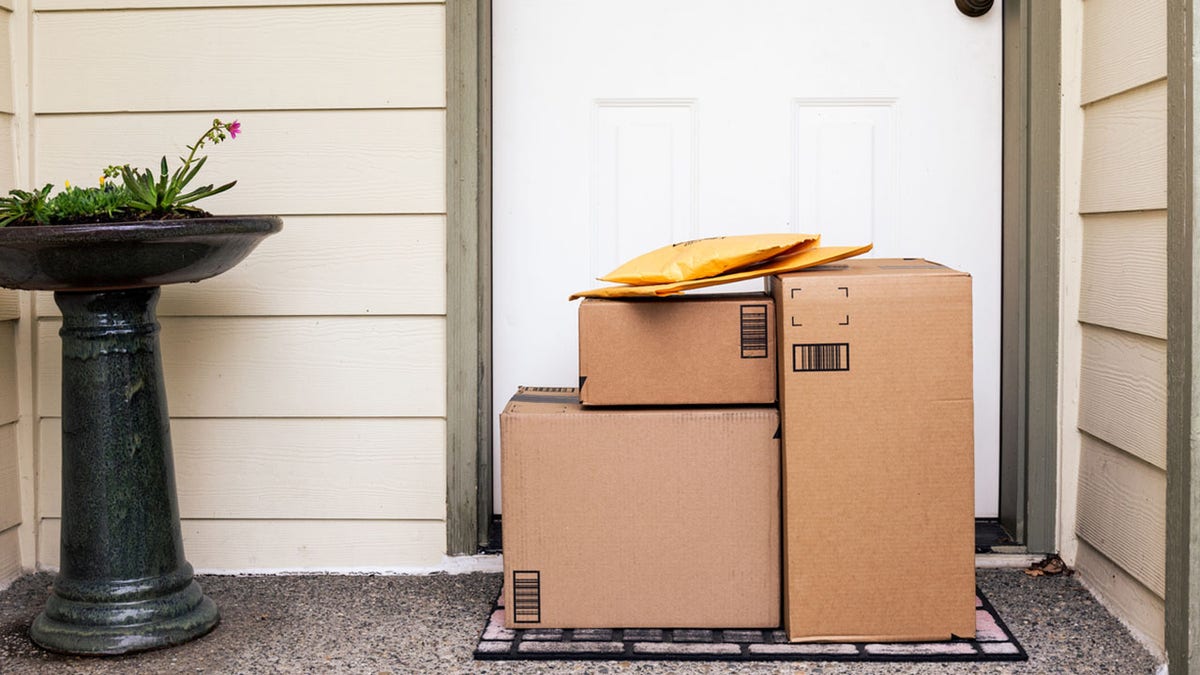 delivery boxes in front of residential door