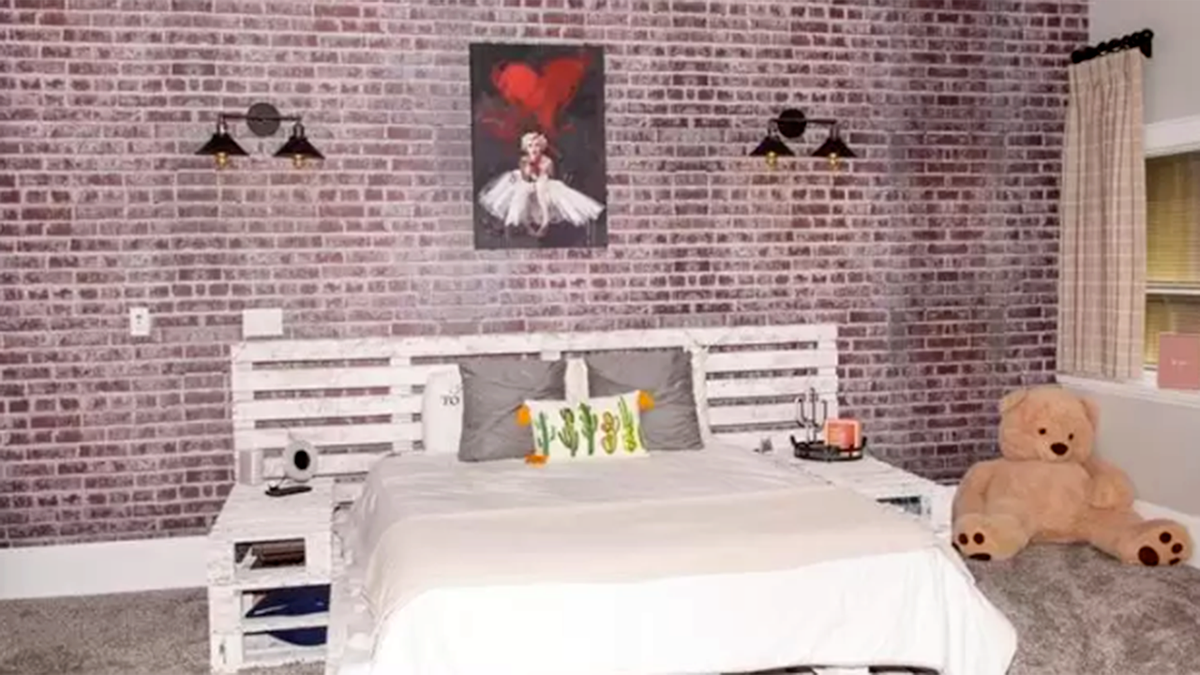 A renovated bedroom inside the "School House."