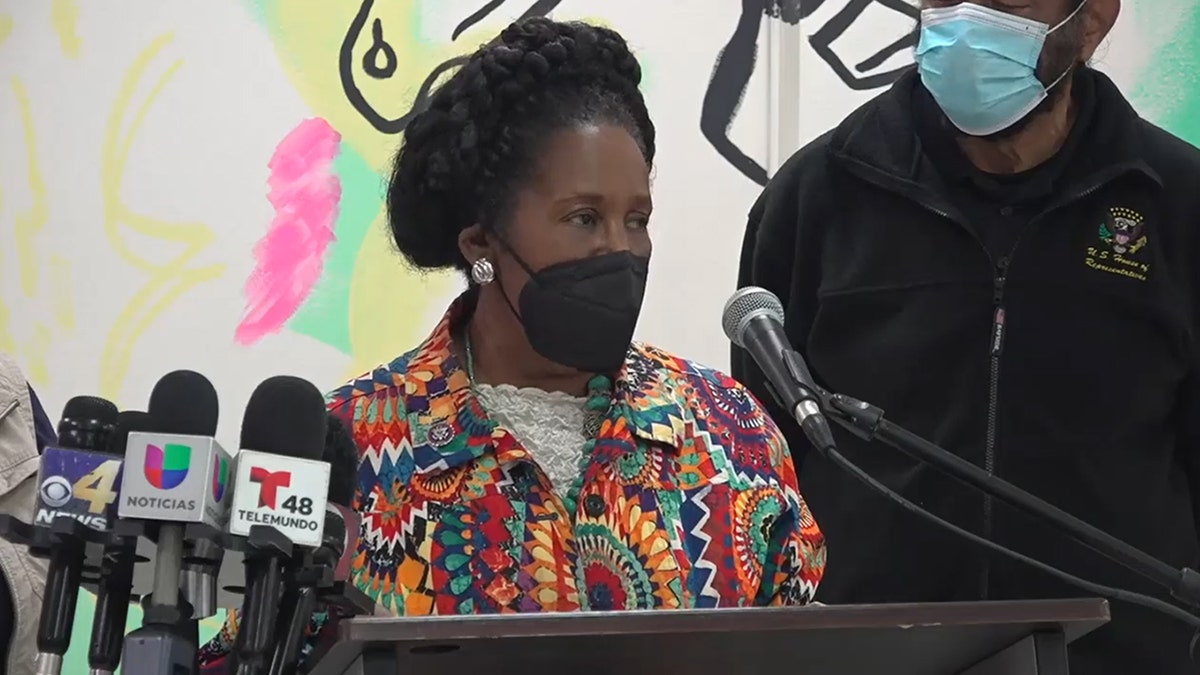 Members of Congress hold a press conference after visiting Texas migrant facilities. Rep. Sheila Jackson Lee, D-Texas, said the migrants are not terrorists or invaders, but people in search of a better life.