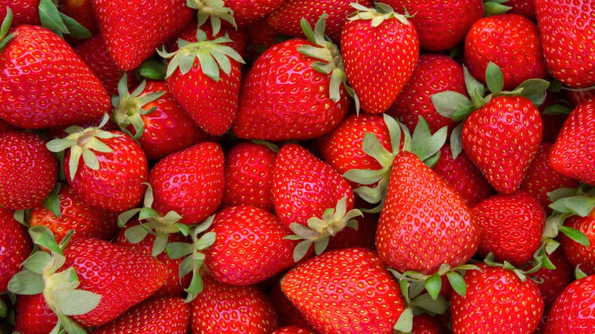 Above view of fresh strawberries
