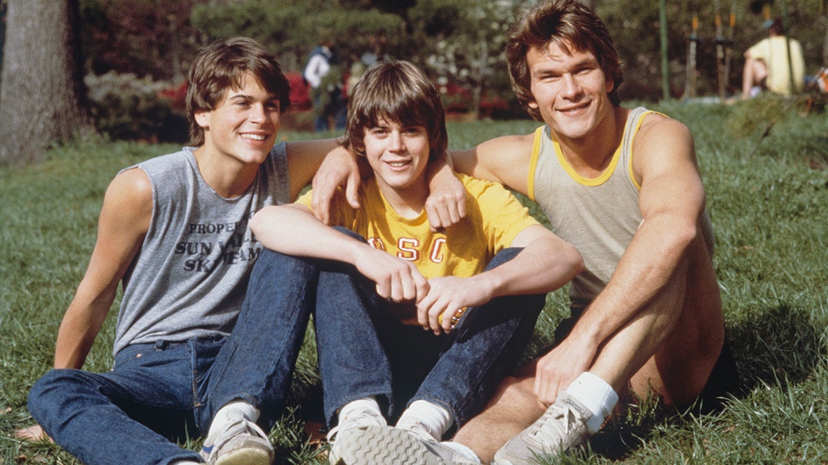 A photo of Rob Lowe, C. Thomas Howell and Patrick Swayze