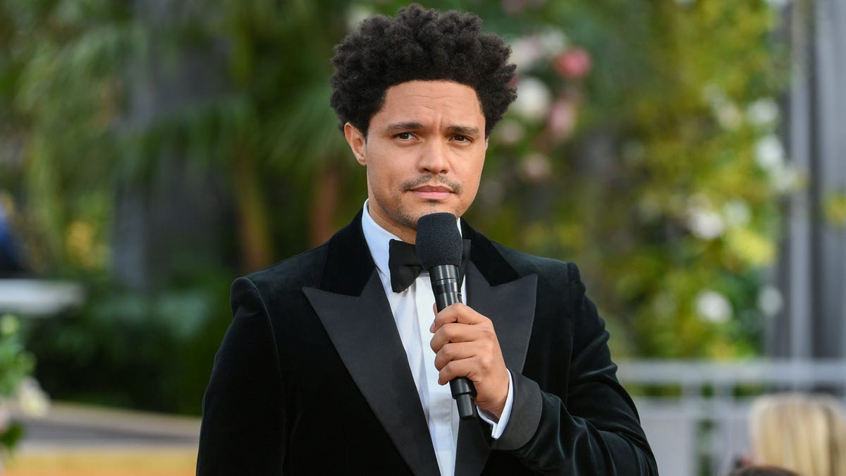Trevor Noah speaks onstage during the 63rd Annual GRAMMY Awards at Los Angeles Convention Center on March 14, 2021 in Los Angeles, California.