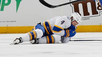 Sabres' Taylor Hall leaves bloodied against Devils after taking puck to the face