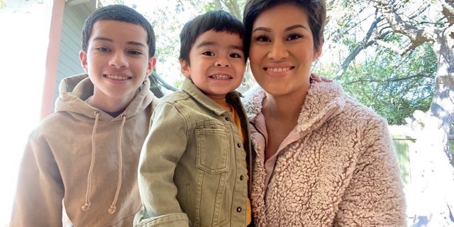 Lisette LeJeune and her sons, Matteo,3, and Adonnis, 14, who battled COVID-19 in Houston, Texas. (Lisette LeJeune)