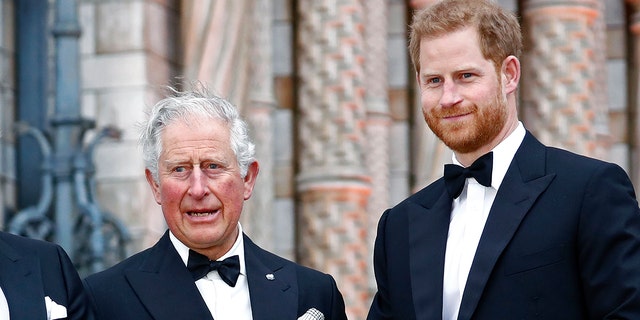 Prince Harry (right) indicated that there is tension between himself and his father, Prince Charles (left). (Photo by John Phillips/Getty Images)
