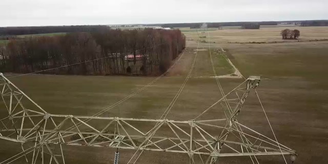 Ohio's solar boom is due to the area's flat, inexpensive land, strong solar resources, and proximity to transmission lines like this one in Highland, County Ohio, near Cochran's farmland. 