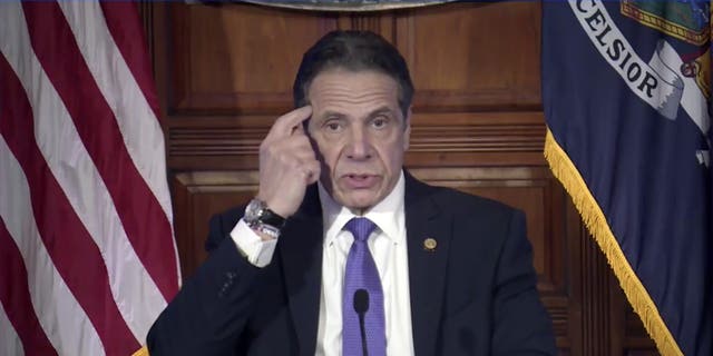 In this image taken from video from the Office of the N.Y. Governor, New York Gov. Andrew Cuomo speaks during a news conference, Wednesday, March 3, 2021, in Albany, N.Y. Besieged by sexual harassment allegations, a somber Cuomo apologized Wednesday, saying he "learned an important lesson" about his own behavior around women, but he said he intended to remain in office. (Office of the NY Governor via AP)