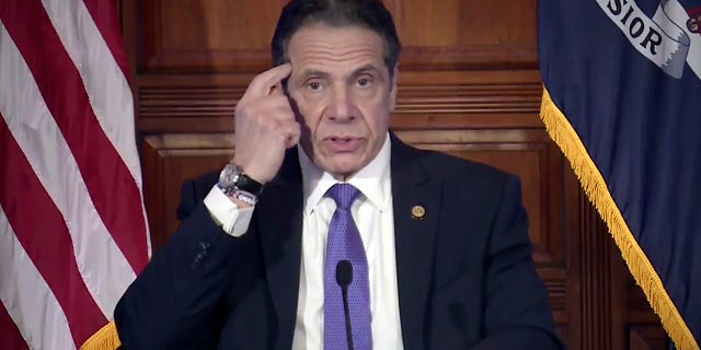 In this image taken from video from the Office of the N.Y. Governor, New York Gov. Andrew Cuomo speaks during a news conference, Wednesday, March 3, 2021, in Albany, N.Y. Besieged by sexual harassment allegations, a somber Cuomo apologized, saying he "learned an important lesson" about his own behavior around women, but he said he intended to remain in office. (Office of the NY Governor via AP)