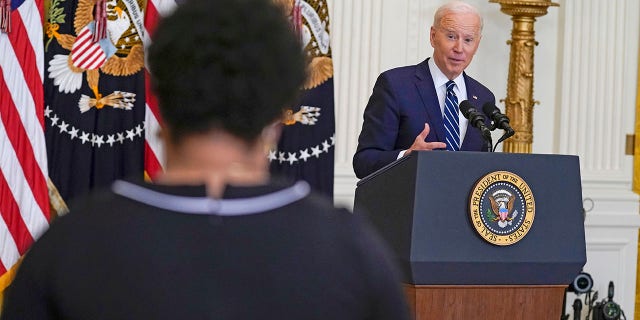 President Joe Biden speaks during a news conference in the East Room of the White House, Thursday, March 25, 2021, in Washington. Biden said that the filibuster is a "relic" of Jim Crow. The filibuster was used to block civil rights legislation, but its origins have nothing to do with the Jim Crow era.