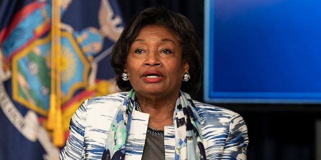 New York state Senate Majority Leader Andrea Stewart-Cousins speaks in New York City, June 12, 2020. (Reuters)