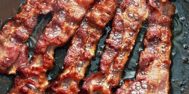 Grilled bacon strips