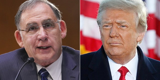 Former President Trump, right, endorsed GOP Sen. John Boozman, R-Ark., left, in March 2021.