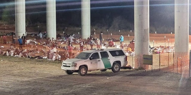 Fox News has exclusively obtained two photos showing a U.S. Border Patrol temporary outdoor processing site in Mission, Texas, in the Rio Grande Valley Sector.