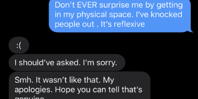This image shows a screengrab of a conversation between the plaintiff and Dr. Jason Campbell, who has been dubbed "TikTok Doc" (lawsuit)