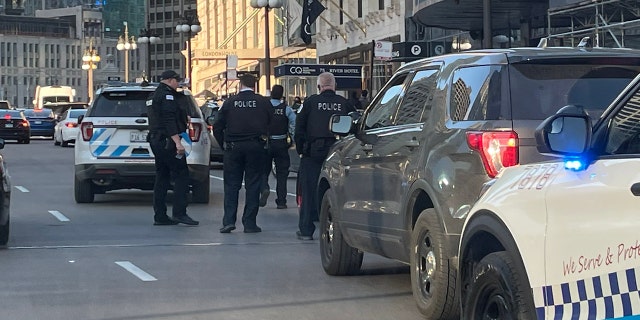 Chicago Police during St Patrick's Day weekend in the city