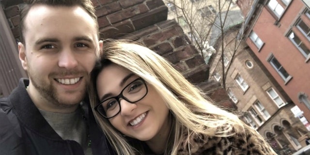 Courtney Mahnken and Nick Monguso are engaged, and were born next to each other in the same New Jersey hospital 26 years ago.