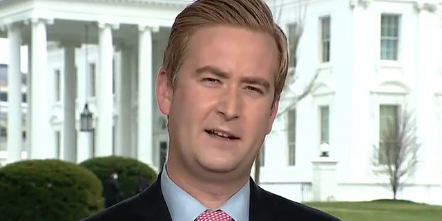Jean-Pierre Is Now Just Pleading the Fifth to All Peter Doocy's Questions 3 Fox News White House correspondent Peter Doocy speaks in front of the White House. (Fox News)