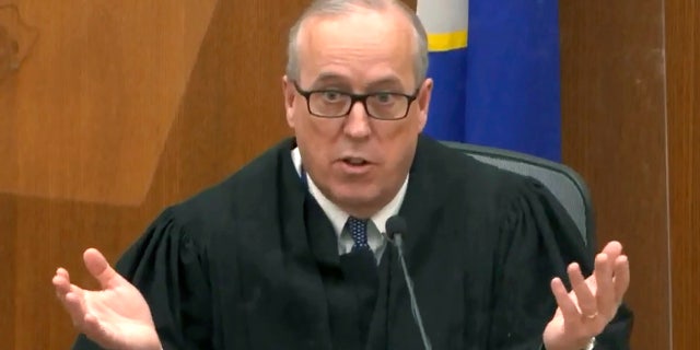 In this image taken from video, Hennepin County Judge Peter Cahill speaks during pretrial motions, prior to continuing jury selection in the trial of former Minneapolis police officer Derek Chauvin, Thursday, March 11, 2021, at the Hennepin County Courthouse in Minneapolis, Minn. Chauvin is accused in the May 25, 2020, death of George Floyd.