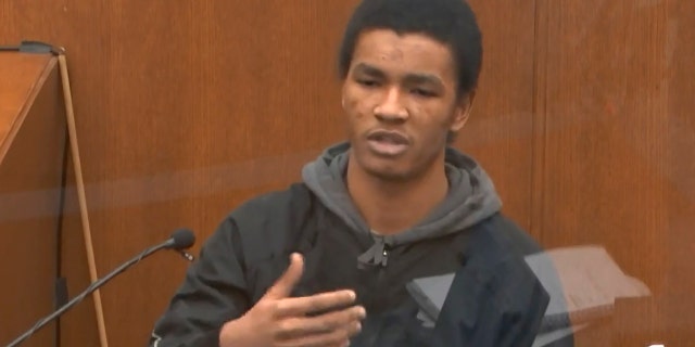 In this image from video, witness Christopher Martin answers questions as Hennepin County Judge Peter Cahill presides Wednesday, March 31, 2021, in the trial of former Minneapolis police Officer Derek Chauvin at the Hennepin County Courthouse in Minneapolis, Minn. Chauvin is charged in the May 25, 2020 death of George Floyd. (Court TV via AP, Pool)