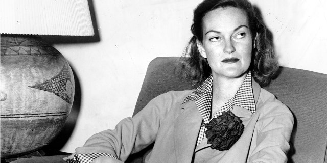 UNITED STATES - OCTOBER 29: Doris Duke, in her Reno home following her divorce, talking to reporters. (Photo by NY Daily News Archive via Getty Images)
