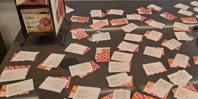 "I handed him all of the gift cards… and he handed them back," the Dunkin' manager tells Fox News, explaining that the generous customer wanted staffers to use the cards to pay for every subsequent customer's order.