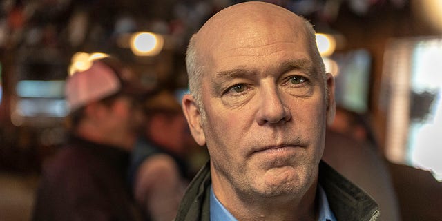 FILE - Greg Gianforte meets with members of the business and environmental community at Chico Hot Springs below Emigrant Peak on Oct. 10, 2018, in Pray, Montana. 