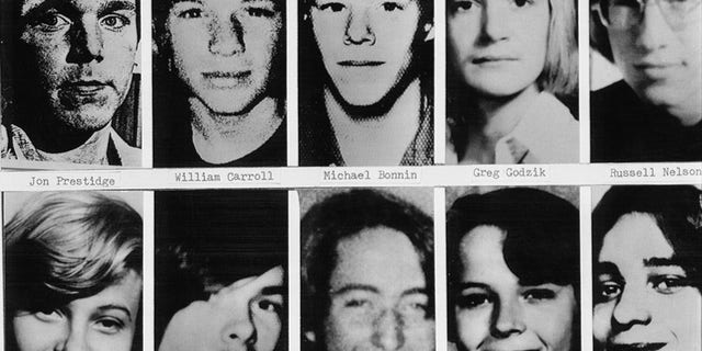 Shown are headshots of boys and young men whose bodies have been definitely identified as the victims of John Wayne Gacy.