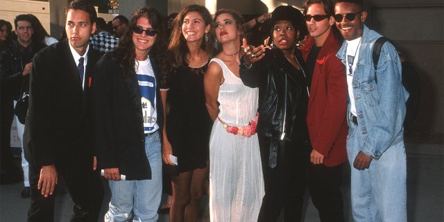 'The Real World' cast l-r: Norman Korpi, Andre Comeau, Julie Oliver, Rebecca Blasband, Heather B., Eric Nies and Kevin Powell.