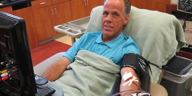 Marcos Perez donating his platelets at the South Texas Blood & Tissue Center in San Antonio, Texas (Courtesy of South Texas Blood & Tissue Center)
