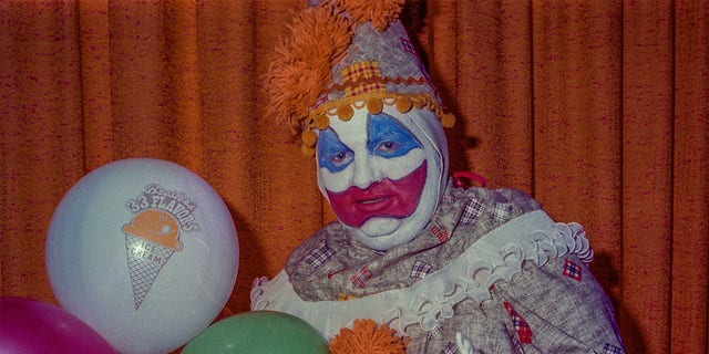 John Wayne Gacy in his clown costume