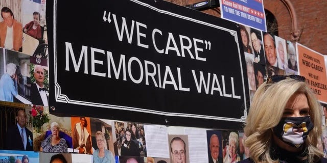 Janice Dean on March 21, 2021 in front of the We Care Memorial Wall in Brooklyn, N.Y.