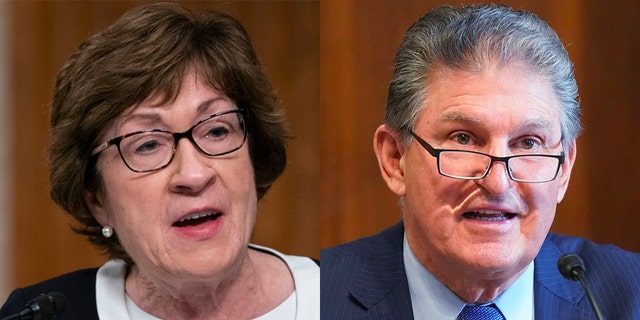 Sens. Susan Collins, R-Maine, (left) and Joe Manchin, D-W.Va., (right) said they plan to vote for <a href=