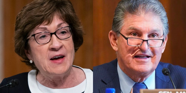 Sens. Susan Collins, R-Maine, (left) and Joe Manchin, D-W.Va., (right) said they plan to vote for <a href="https://www.foxnews.com/politics/neera-tanden-defeat-republicans-hhs-nominee-beccera" target="_blank">Xavier Becerra</a> to serve as <a href="https://www.foxnews.com/category/person/joe-biden" target="_blank">President Biden’</a>s Health and Human Services secretary.