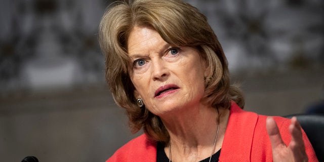 Sen. Lisa Murkowski, R-Alaska, speaks during a Senate Energy and Natural Resources Committee business meeting in Washington on Thursday, March 4, 2021. (Caroline Brehman/CQ-Roll Call, Inc via Getty Images)