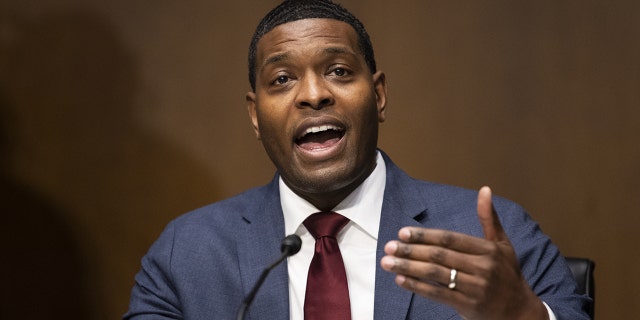 Michael Regan, administrator of the Environmental Protection Agency (EPA), speaks during a Senate Environment and Public Works confirmation hearing in Washington, D.C., U.S., on Wednesday, Feb. 3, 2021.