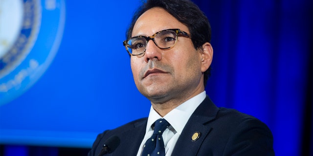 UNITED STATES - MAY 27: Robert Mujica, N.Y. budget director, attends a news conference with New York Gov. Andrew Cuomo on the COVID-19 pandemic at the National Press Club in Washington D.C., after a meeting with President Trump at the White House on Wednesday, May 27, 2020. (Photo By Tom Williams/CQ-Roll Call, Inc via Getty Images)
