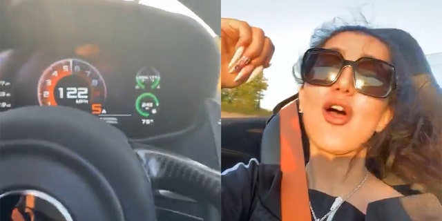 Arna Kimiai posted a video on her Instagram last summer of driving at 122 mph in a McLaren. 