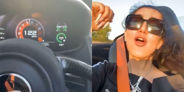 Arna Kimiai posted a video to her Instagram last summer of her driving 122 mph in a McLaren.