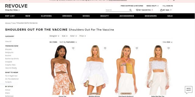 'Vaccine ready': Fashion brand Revolve mocked for shirt section - Fox News